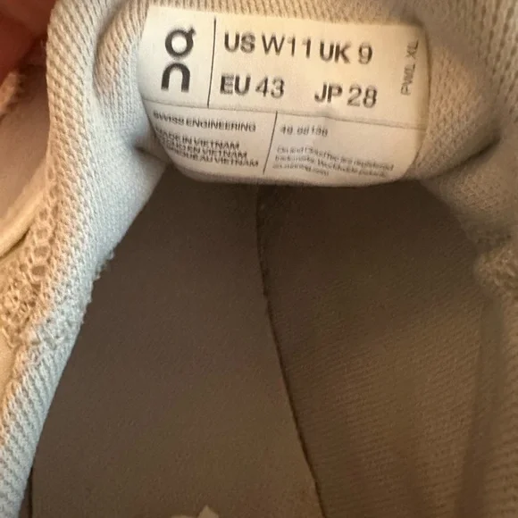 On White and Gray Athletic Sneakers with Neon Accents; W11 - Picture 5 of 5